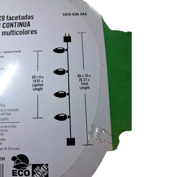 100 Count Multi-Colored Faceted C9 LED Lights Home Accents Holiday Home Depot - Picture 9 of 11